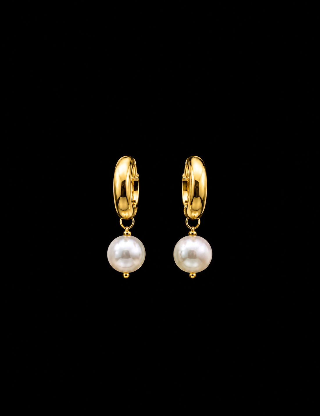 Pearl and Gold hoop earrings