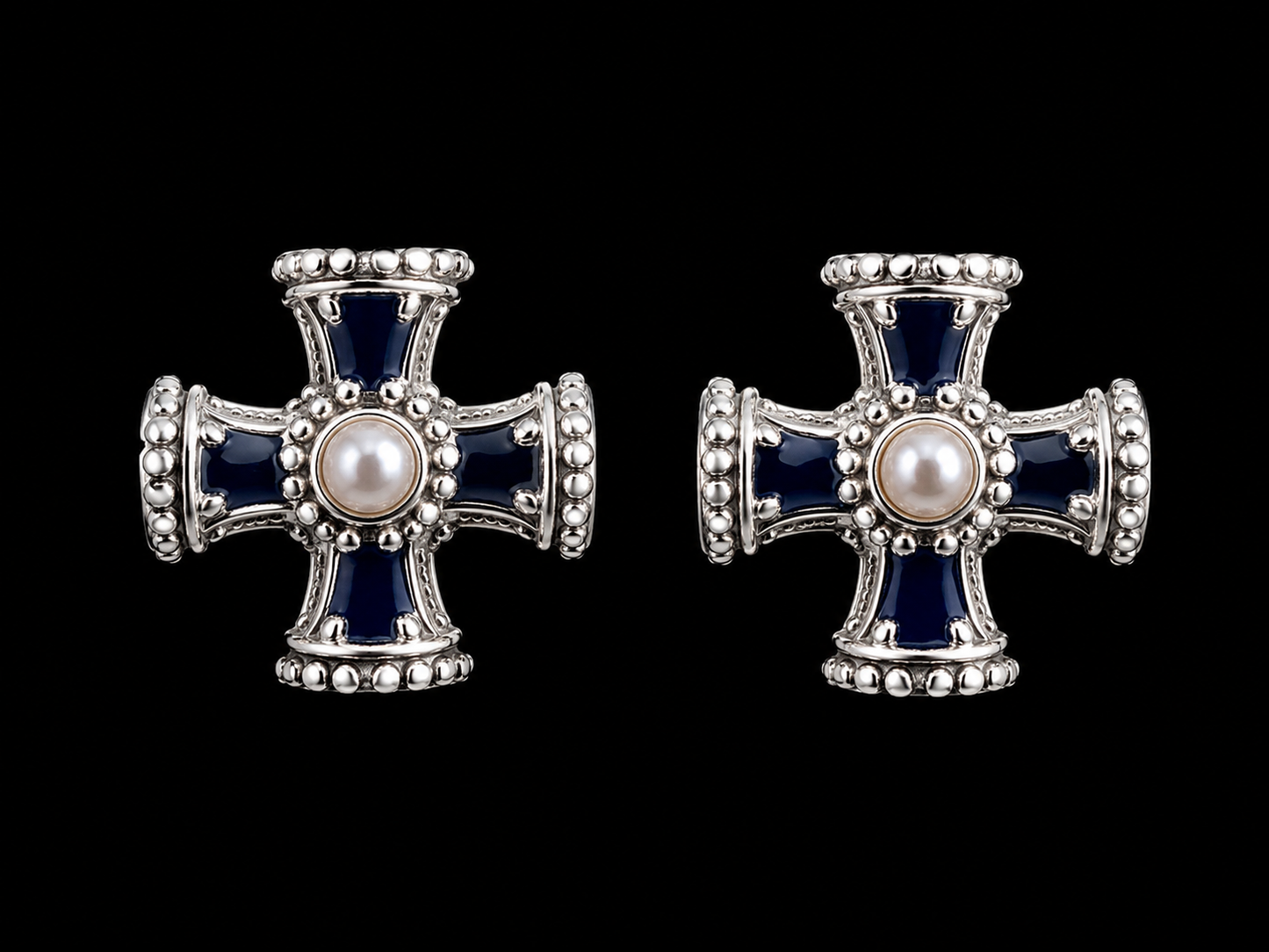 Heirloom Pearl Cross Earrings