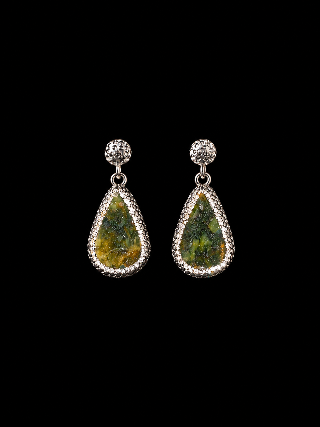 Moss Agate Drop Earrings