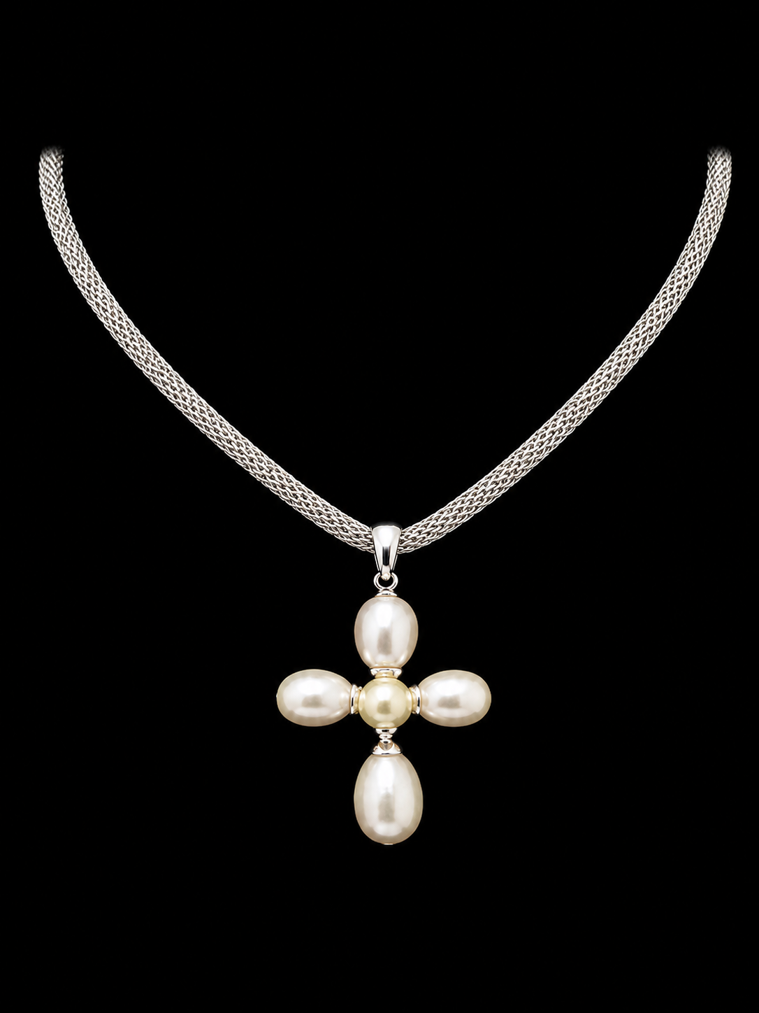Josephine Pearl Cross Necklace