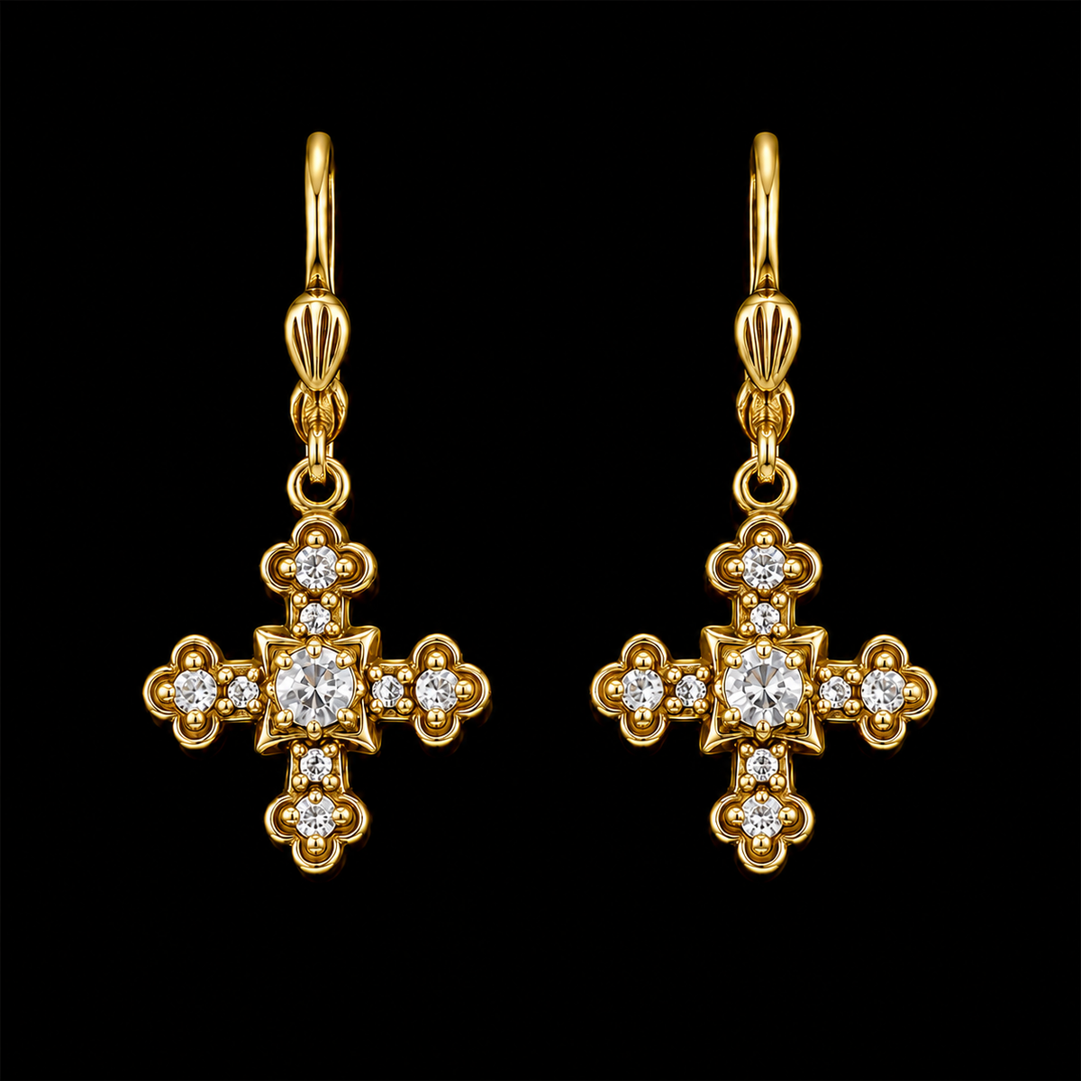 Lumiere Gold Cross Earring