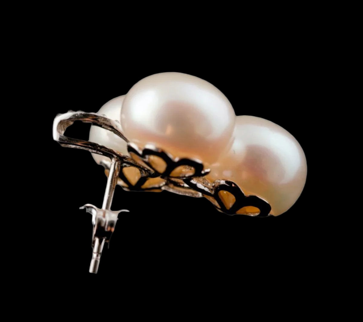 9mm Pearl and Diamond Earrings