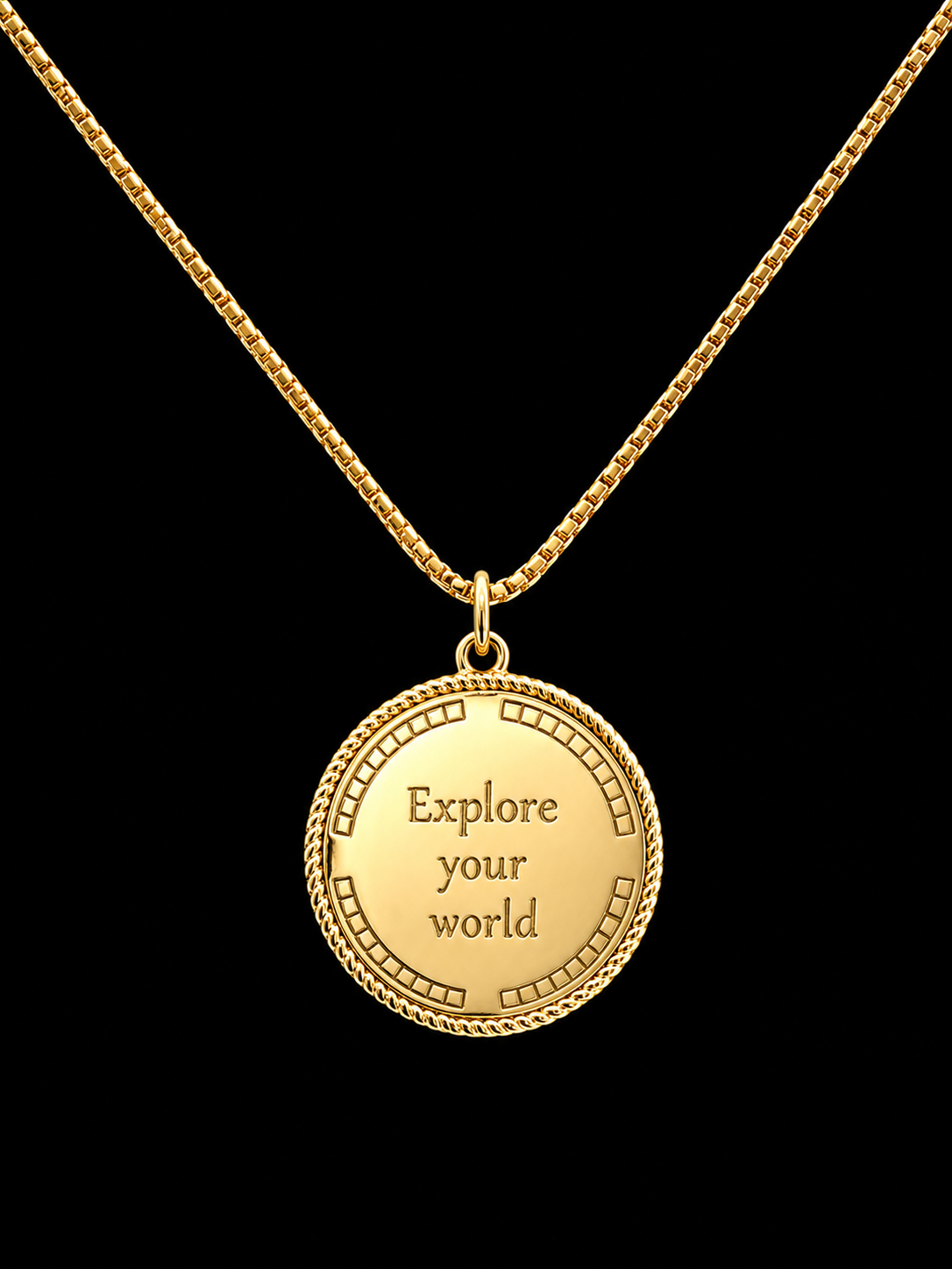 Compass Medallion Necklace - w/ Chain