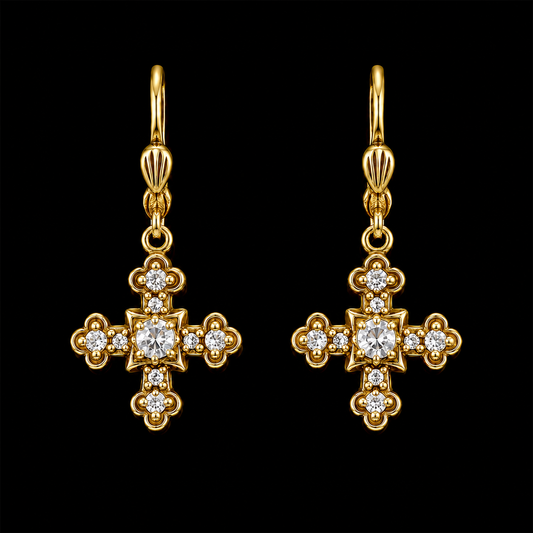 Lumiere Gold Cross Earring