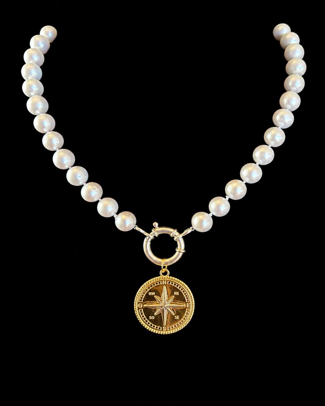 The Heirloom Compass Pearl Necklace