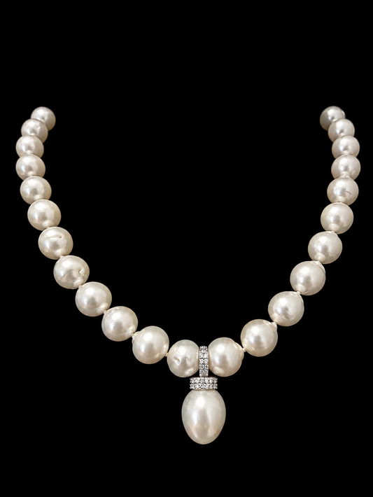South Sea Pearl Necklace with Diamond Enhancer