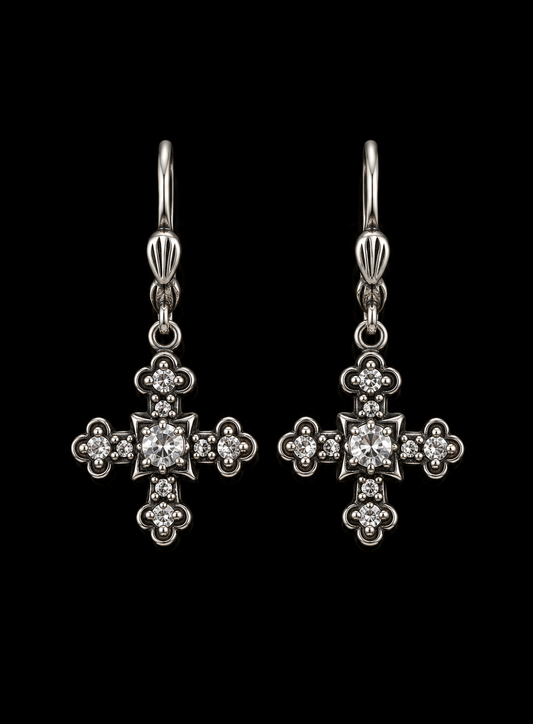 Lumière Cross Earrings