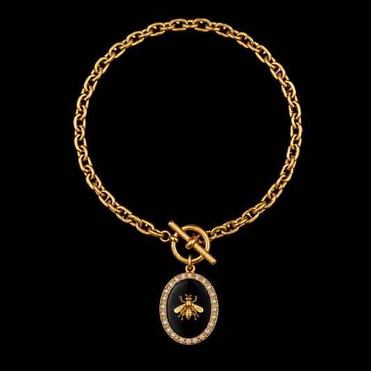 BEElieve Bee Onyx Bracelet