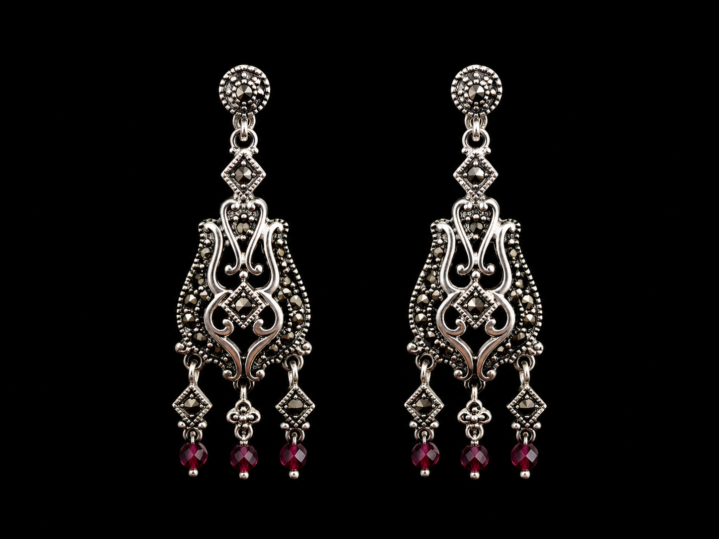 Crimson Heirloom Earrings