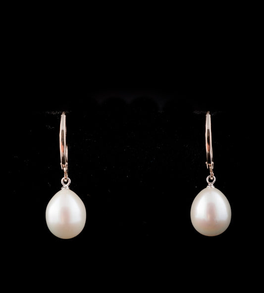 Pearl Drop Earring White gold