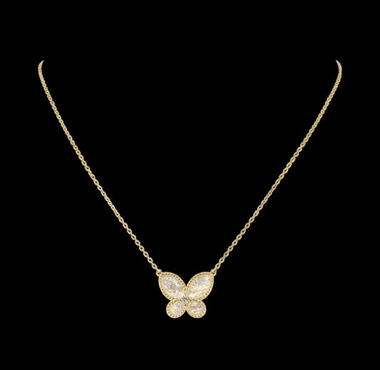 Mother of Pearl Butterfly Necklace