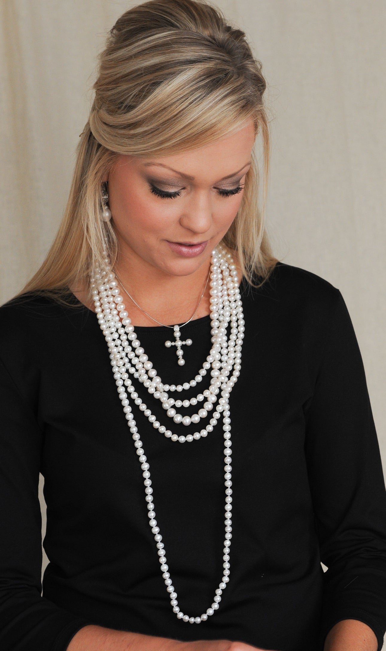 Perfect Pearl Cross Necklace