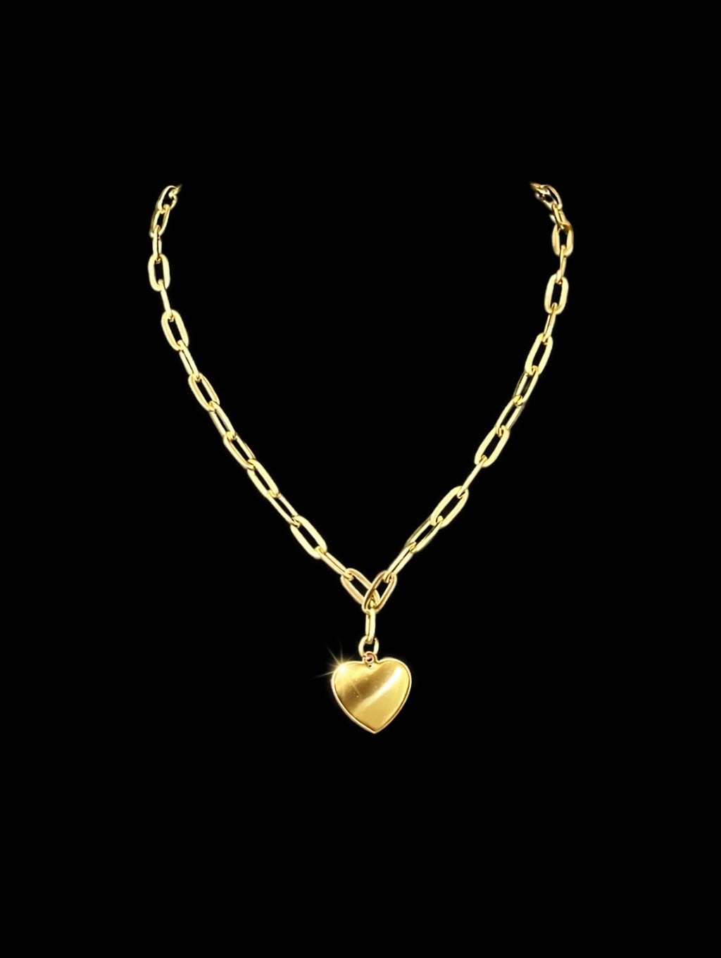 Italian Radiance Paper Link Necklace with Heart