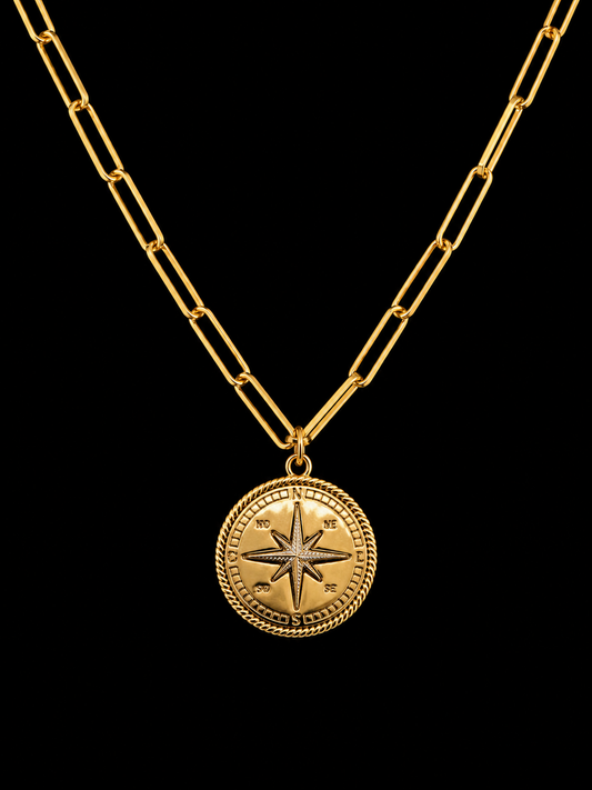 Compass Medallion Necklace