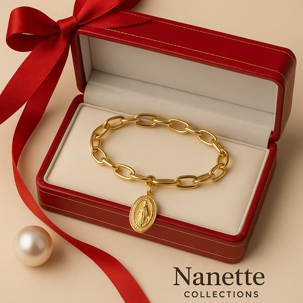 Mary Medallion Paperlink Chain Bracelet