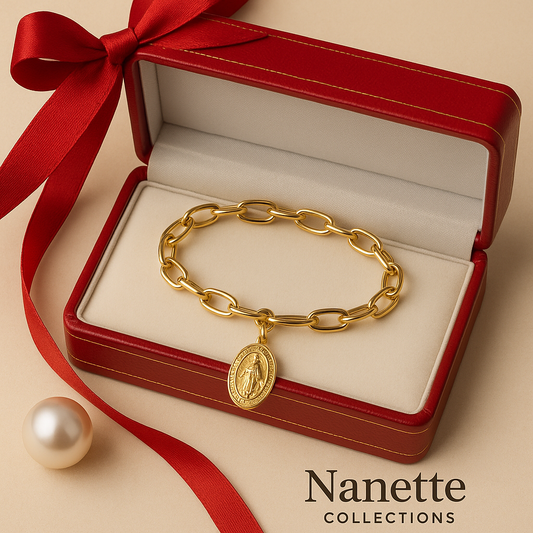 Mary Medallion Paperlink Chain Bracelet