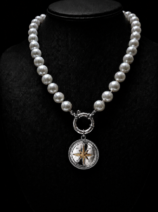The Elevate Pearl Compass Necklace