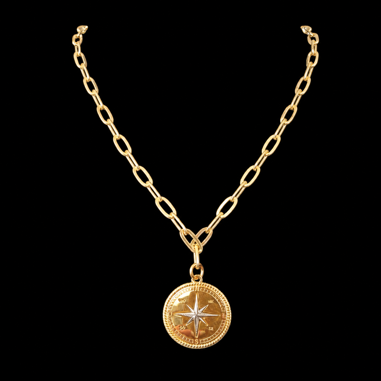 Italian Radiance Compass Necklace