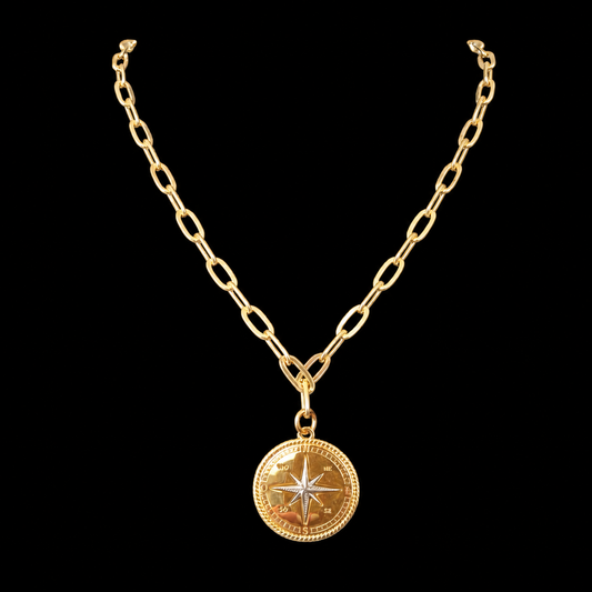 Italian Radiance Compass Necklace