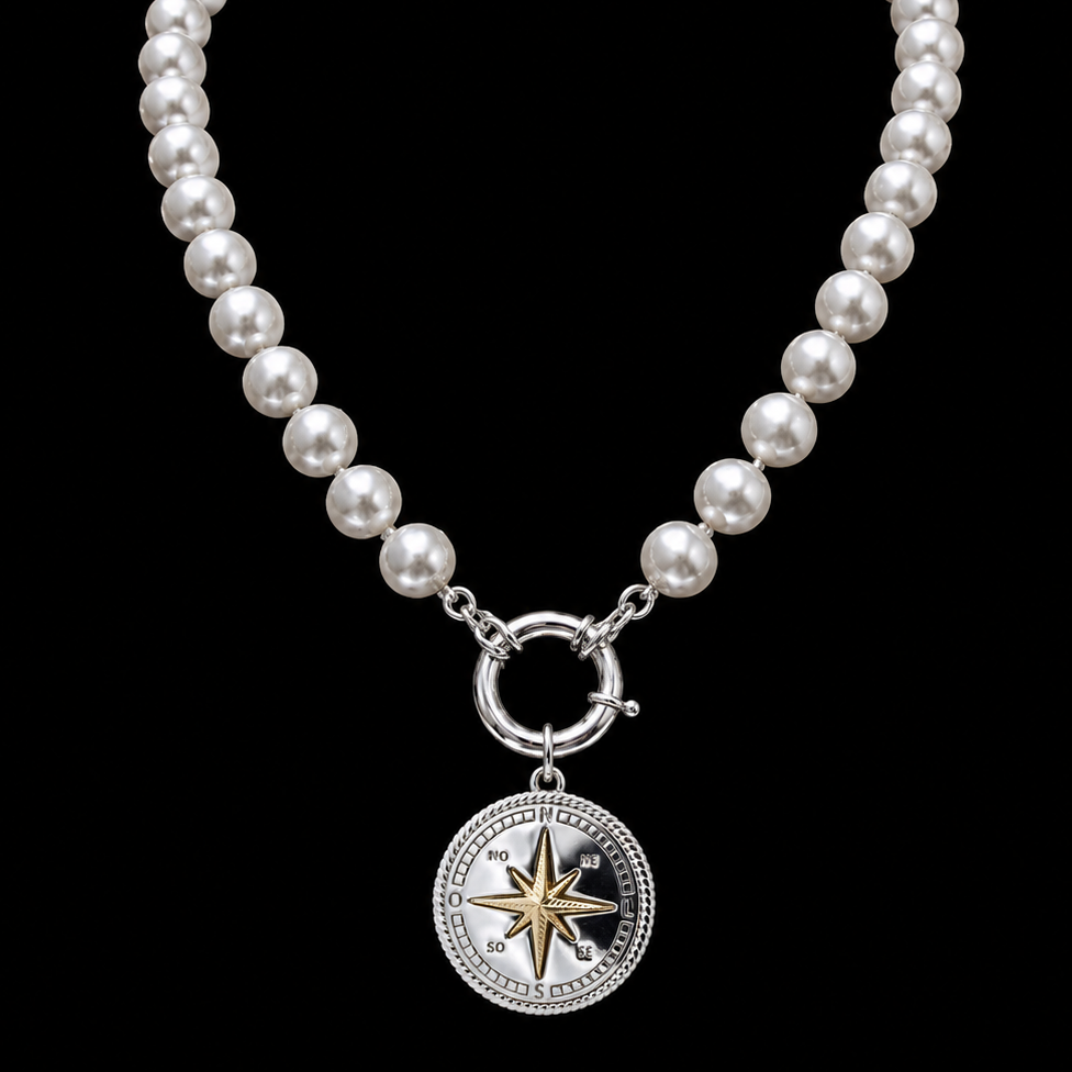 The Elevate Pearl Compass Necklace