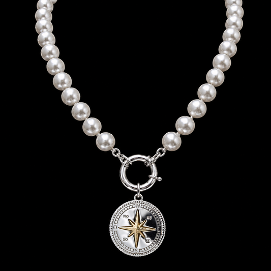 The Elevate Pearl Compass Necklace