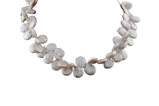 White Butterfly Pearl Single Strand Necklace