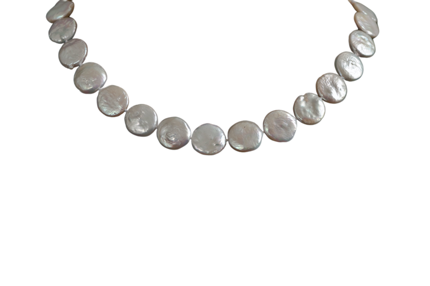 White Pearl Coin Necklace