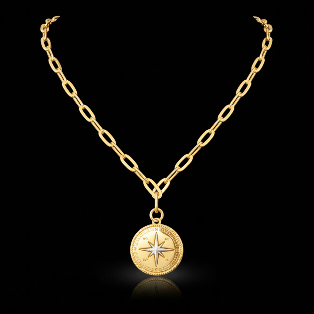 Italian Radiance Compass Necklace