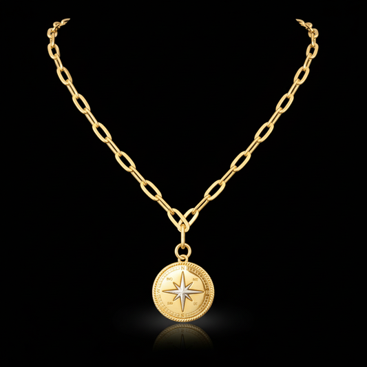 Italian Radiance Compass Necklace